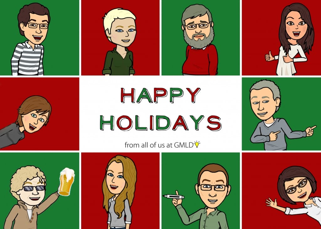 Bitmoji Christmas Card 2016 Gabriel Mackinnon Lighting Design