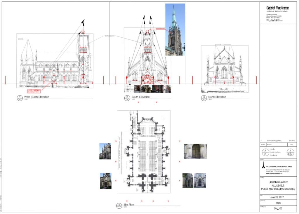 Lighting Plan and Elevations St James Cathedral